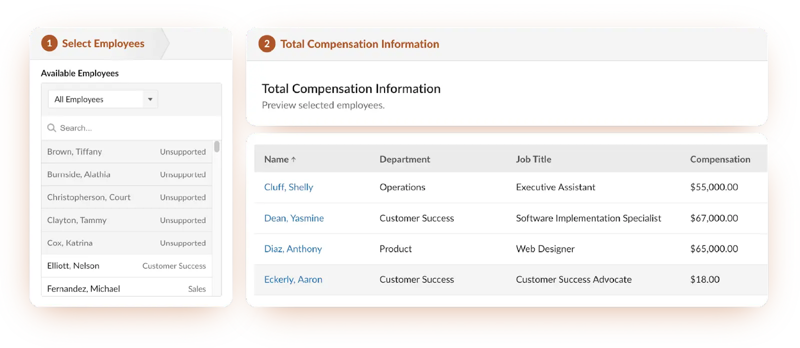 Compensation screenshot 1